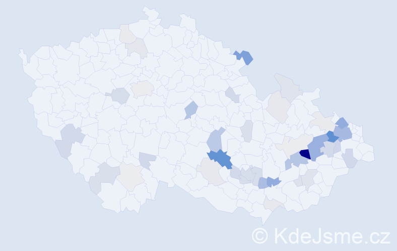 Příjmení: 'Vilišová', počet výskytů 116 v celé ČR