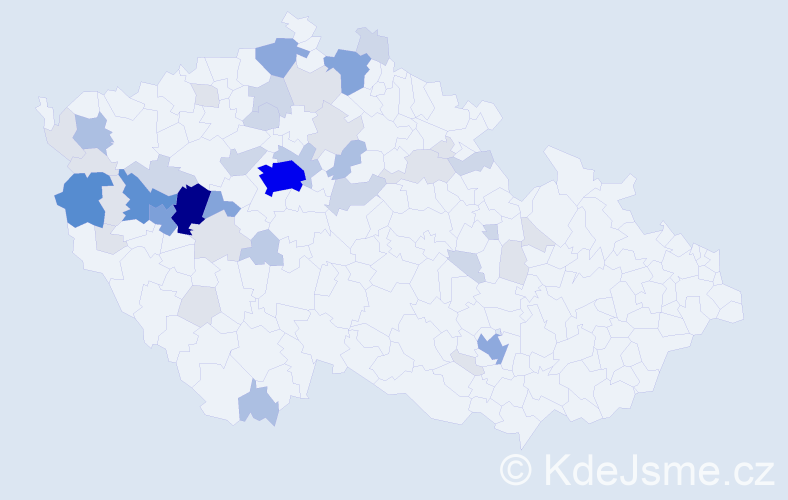 Příjmení: 'Kotva', počet výskytů 161 v celé ČR