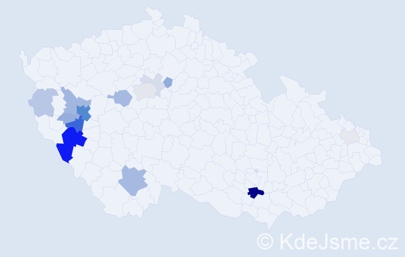 Příjmení: 'Kilberger', počet výskytů 50 v celé ČR