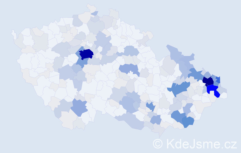 Příjmení: 'Kolková', počet výskytů 873 v celé ČR