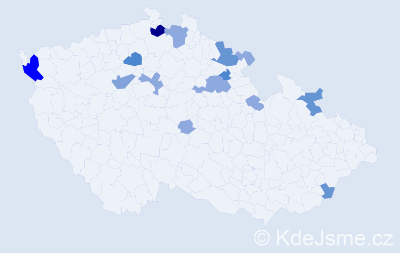 Příjmení: 'Barcík', počet výskytů 39 v celé ČR