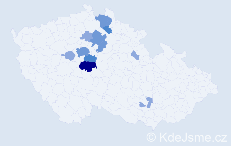 Příjmení: 'Kudibal', počet výskytů 26 v celé ČR