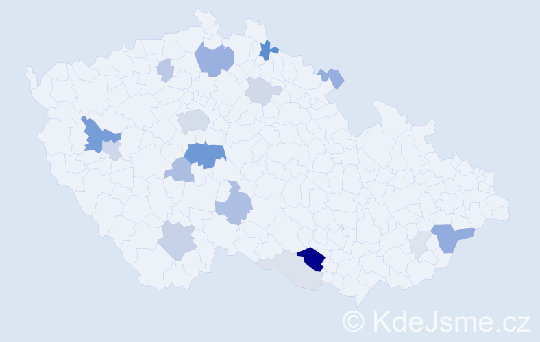 Příjmení: 'Scharf', počet výskytů 55 v celé ČR