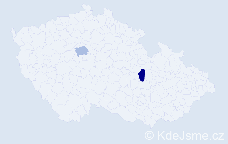 Příjmení: 'Cener', počet výskytů 4 v celé ČR