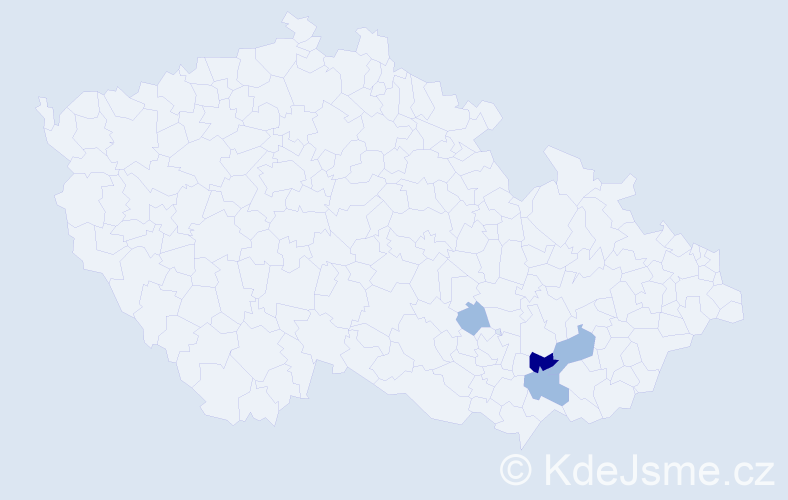 Příjmení: 'Zálesáková', počet výskytů 7 v celé ČR