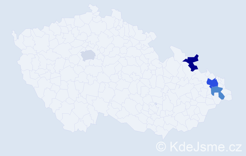 Příjmení: 'Fojtáková', počet výskytů 6 v celé ČR