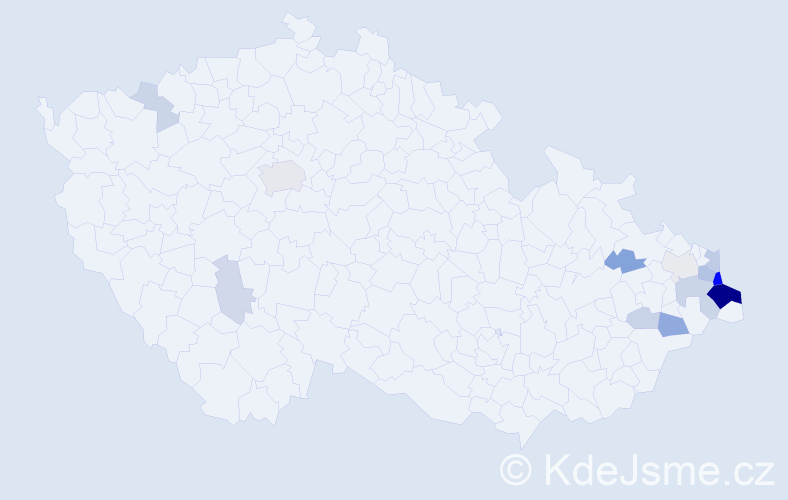 Příjmení: 'Biedrawa', počet výskytů 40 v celé ČR