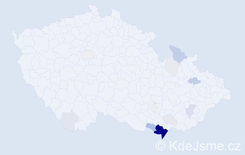 Příjmení: 'Michlovská', počet výskytů 60 v celé ČR
