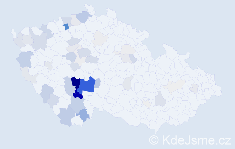Příjmení: 'Kodad', počet výskytů 193 v celé ČR