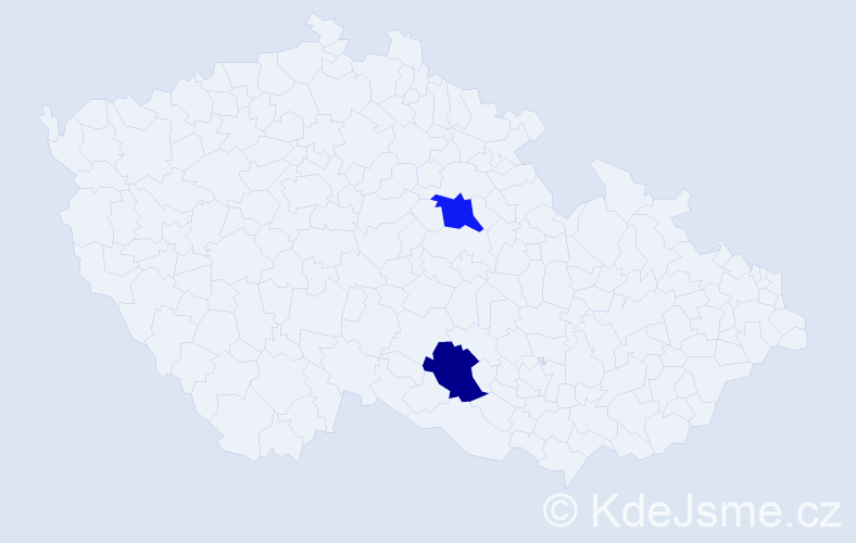 Příjmení: 'Kazyk', počet výskytů 2 v celé ČR