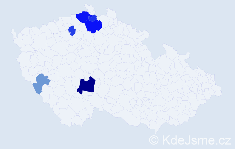 Příjmení: 'Kleinpeter', počet výskytů 13 v celé ČR