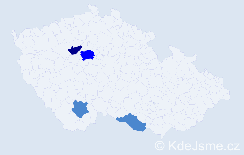 Příjmení: 'Vytáček', počet výskytů 7 v celé ČR