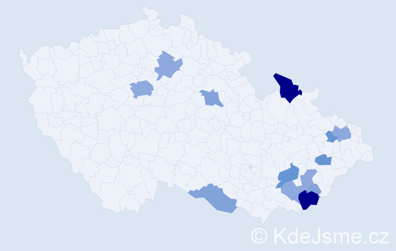 Příjmení: 'Graja', počet výskytů 36 v celé ČR