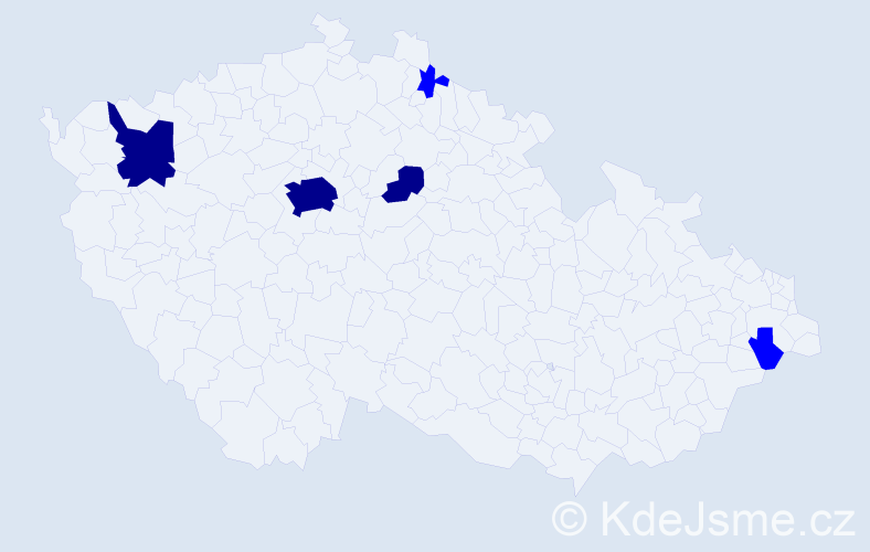 Příjmení: 'Gubič', počet výskytů 8 v celé ČR