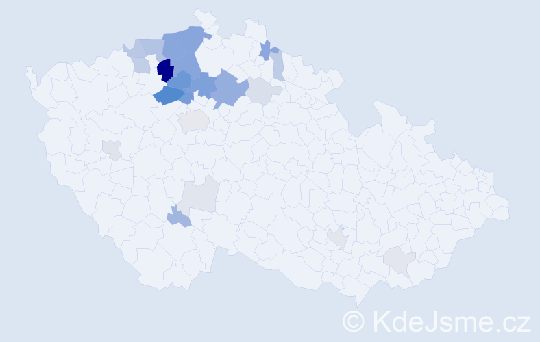 Příjmení: 'Tajč', počet výskytů 92 v celé ČR