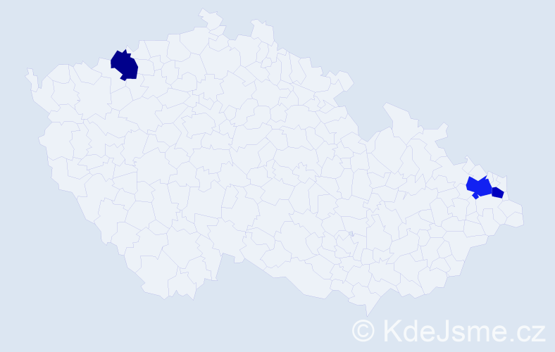 Příjmení: 'Ernesová', počet výskytů 8 v celé ČR