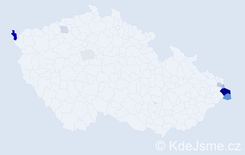 Příjmení: 'Teofil', počet výskytů 27 v celé ČR