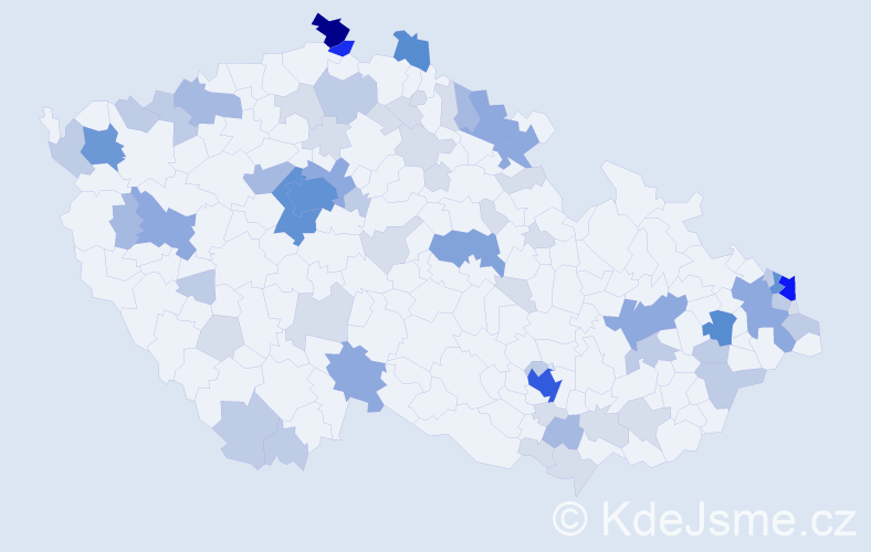Příjmení: 'Rigo', počet výskytů 220 v celé ČR