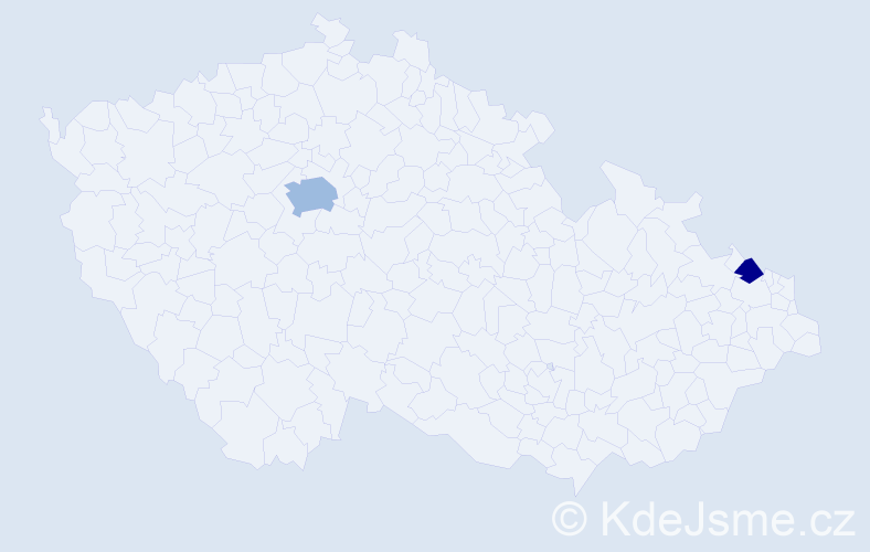 Příjmení: 'Kamradek', počet výskytů 5 v celé ČR