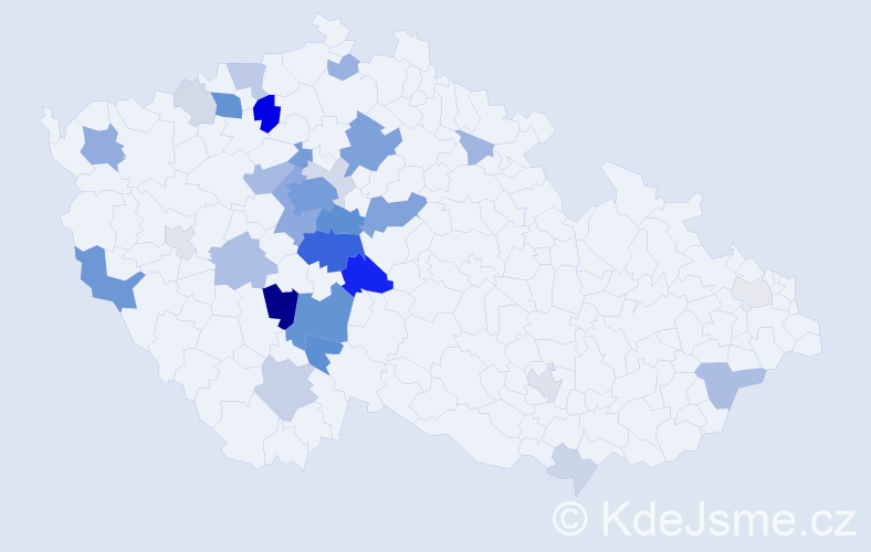 Příjmení: 'Ctiborová', počet výskytů 124 v celé ČR