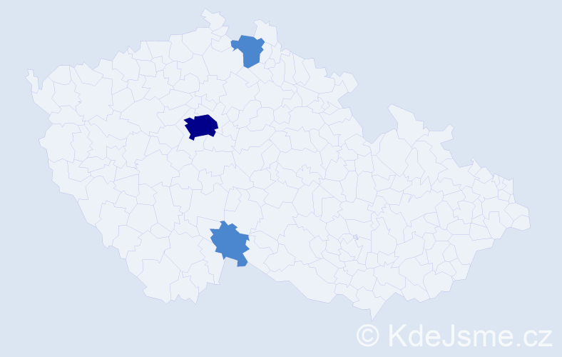 Příjmení: 'Aulehle', počet výskytů 5 v celé ČR