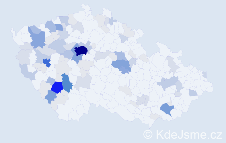 Příjmení: 'Klas', počet výskytů 308 v celé ČR