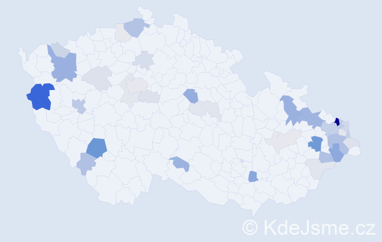 Příjmení: 'Klich', počet výskytů 107 v celé ČR