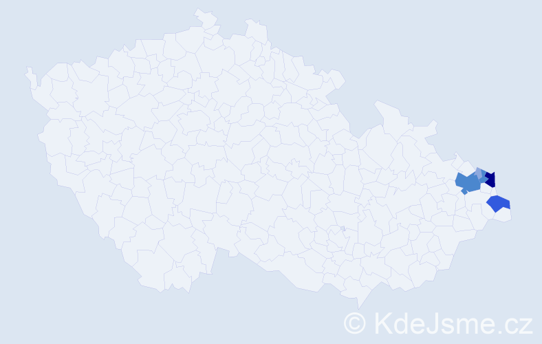 Příjmení: 'Bagier', počet výskytů 13 v celé ČR