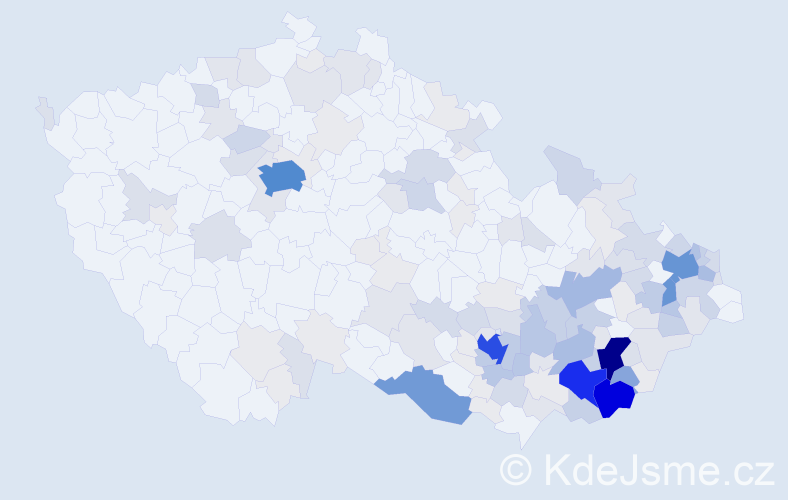 Příjmení: 'Juráková', počet výskytů 623 v celé ČR