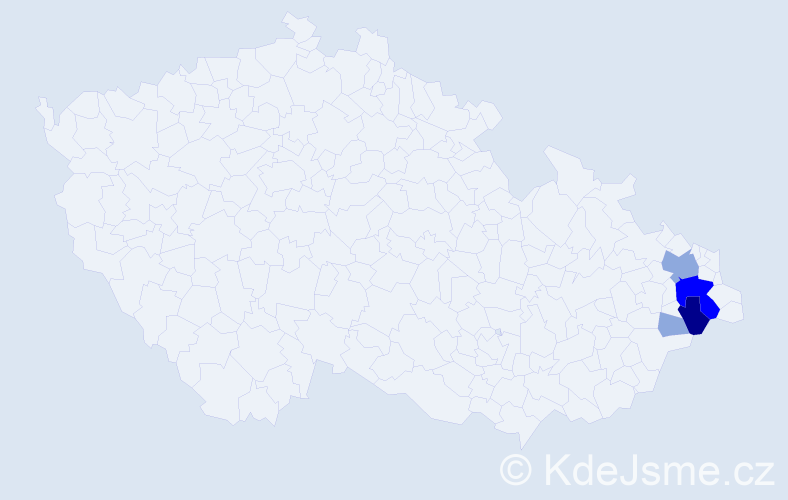Příjmení: 'Smeja', počet výskytů 18 v celé ČR