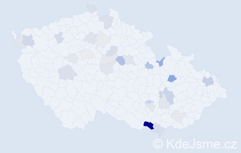 Příjmení: 'Ružička', počet výskytů 70 v celé ČR