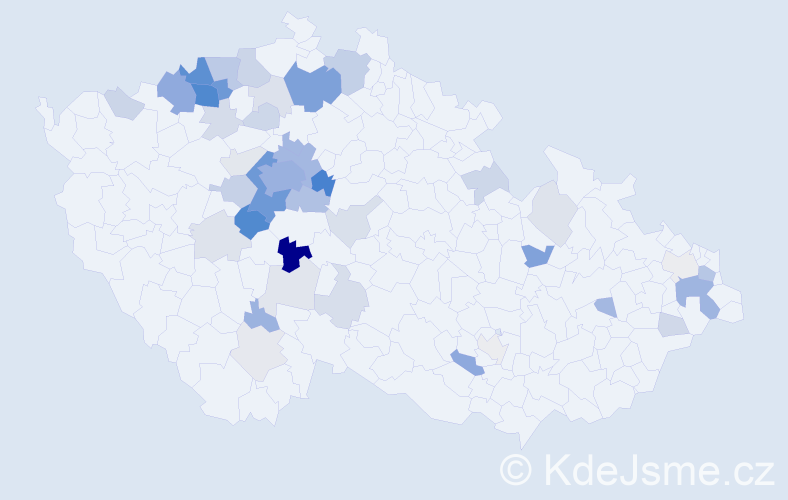 Příjmení: 'Cmíral', počet výskytů 167 v celé ČR