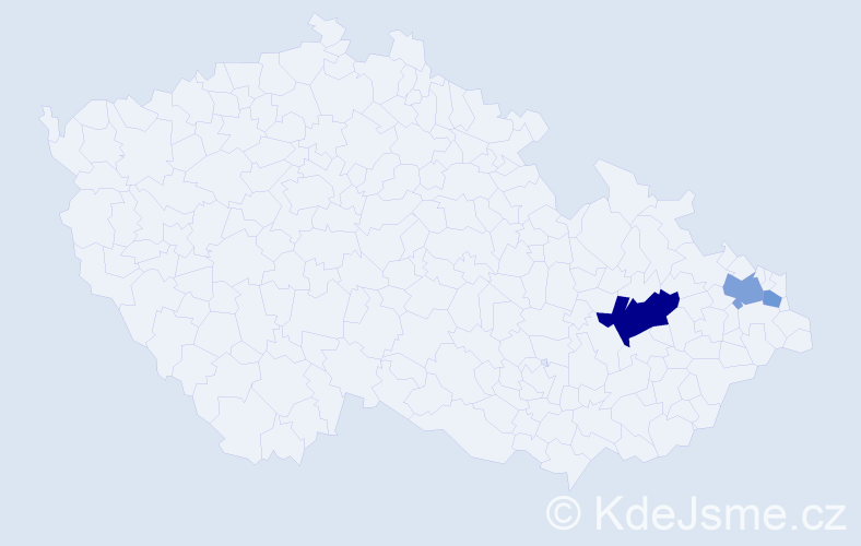 Příjmení: 'Mikošová', počet výskytů 7 v celé ČR