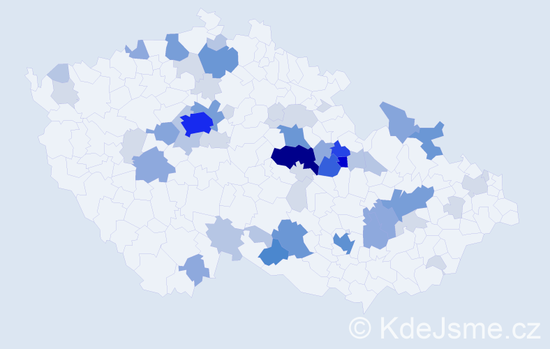 Příjmení: 'Herynek', počet výskytů 175 v celé ČR