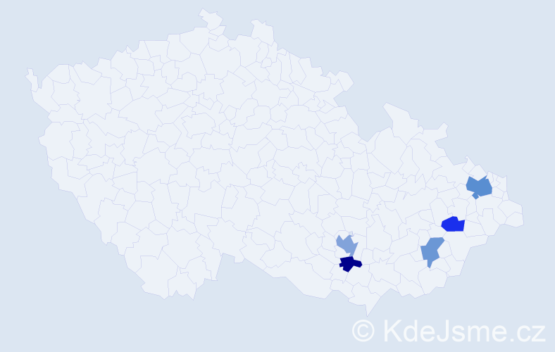 Příjmení: 'Taldová', počet výskytů 8 v celé ČR