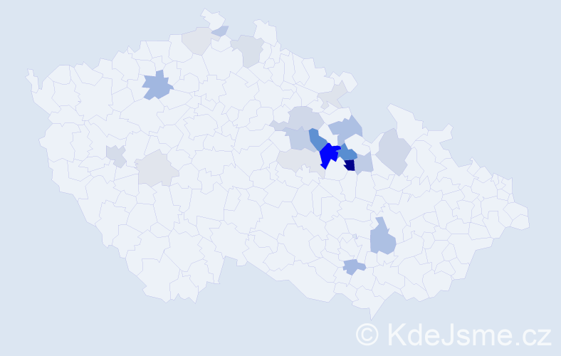 Příjmení: 'Hyláková', počet výskytů 57 v celé ČR