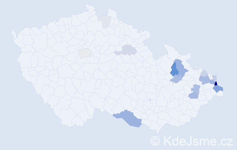 Příjmení: 'Szczurková', počet výskytů 47 v celé ČR
