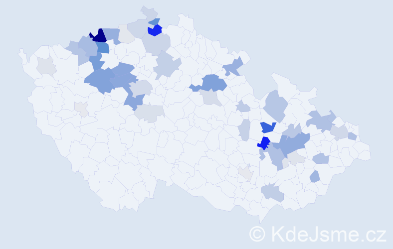 Příjmení: 'Mrnková', počet výskytů 163 v celé ČR