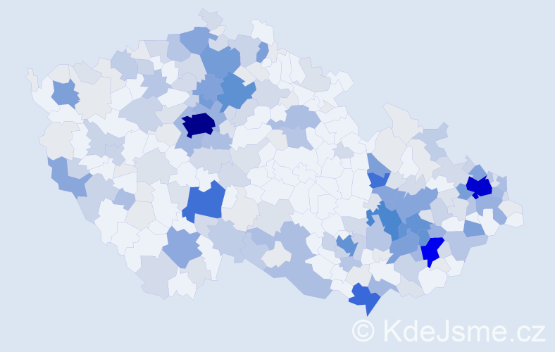 Příjmení: 'Svačina', počet výskytů 869 v celé ČR