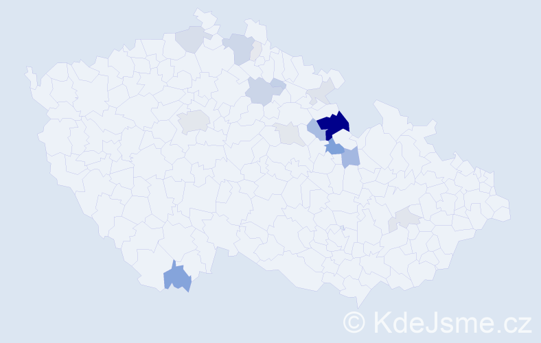 Příjmení: 'Ešpandr', počet výskytů 80 v celé ČR