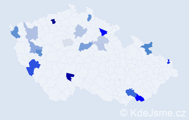 Příjmení: 'Lapšanská', počet výskytů 39 v celé ČR