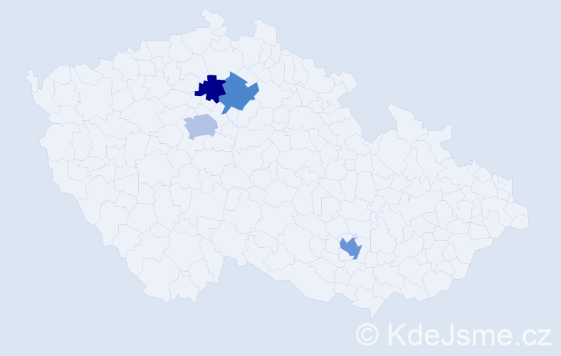 Příjmení: 'Rusanyuk', počet výskytů 18 v celé ČR