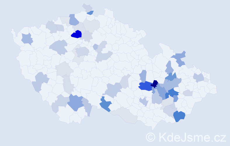 Příjmení: 'Pitner', počet výskytů 167 v celé ČR