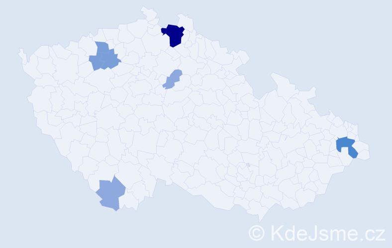 Příjmení: 'Matunák', počet výskytů 18 v celé ČR