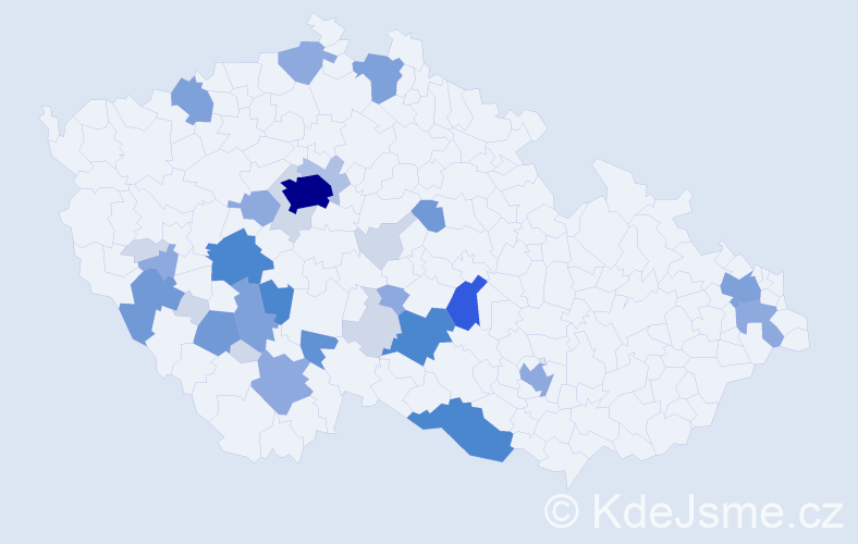 Příjmení: 'Vácová', počet výskytů 118 v celé ČR