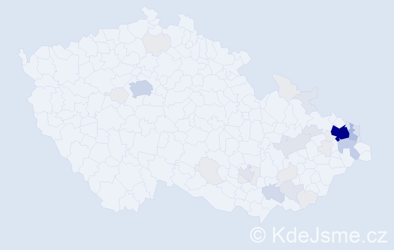 Příjmení: 'Gojová', počet výskytů 124 v celé ČR