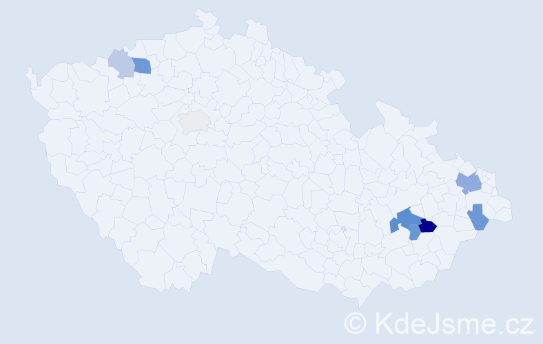 Příjmení: 'Malant', počet výskytů 18 v celé ČR