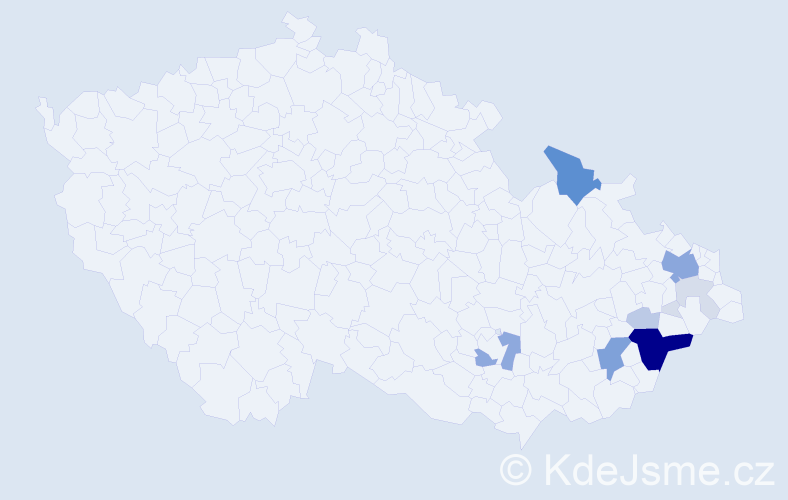 Příjmení: 'Makyčová', počet výskytů 43 v celé ČR