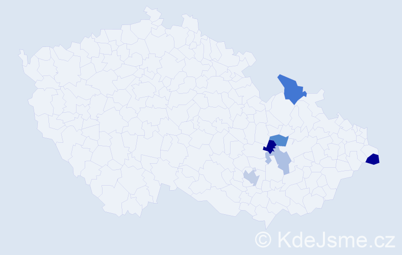 Příjmení: 'Seitler', počet výskytů 9 v celé ČR