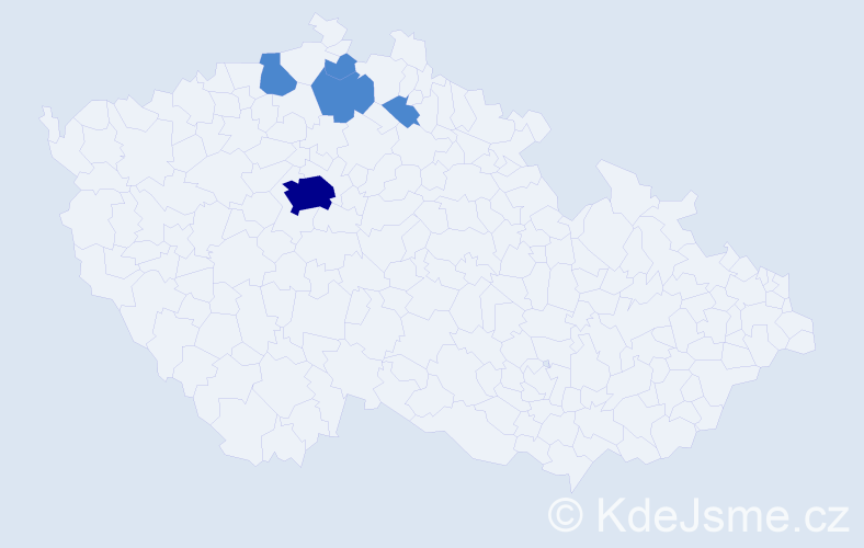 Příjmení: 'Klofec', počet výskytů 12 v celé ČR